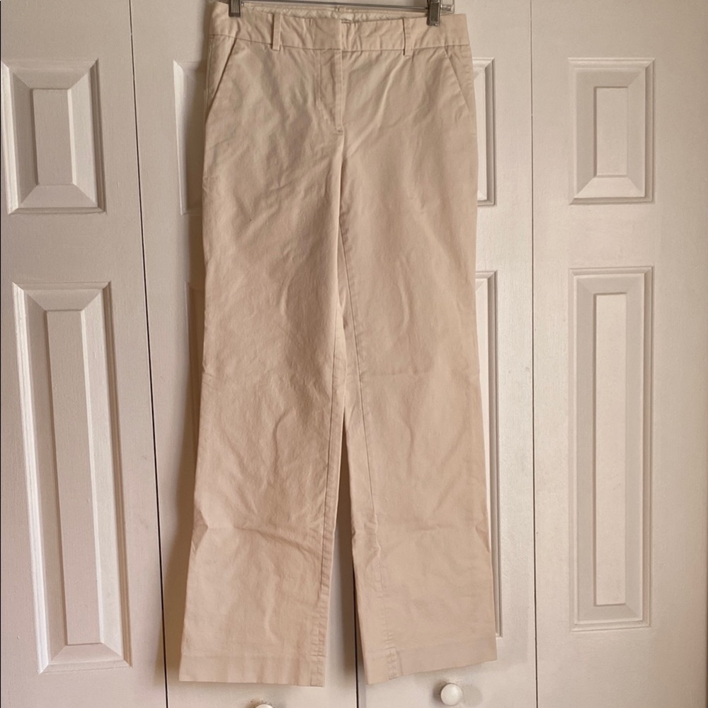 Cream Straight-Leg Pants